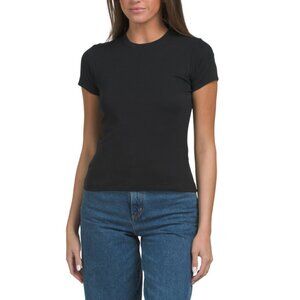 7 FOR ALL MANKIND Black Baby Tee